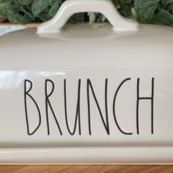 RAE DUNN “BRUNCH” LL CERAMIC BUTTER DISH W/HANDLE - Picture 4 of 8